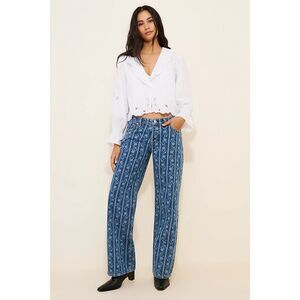 Free People Tennessee Low-Rise Printed Boyfriend Jeans Size 29